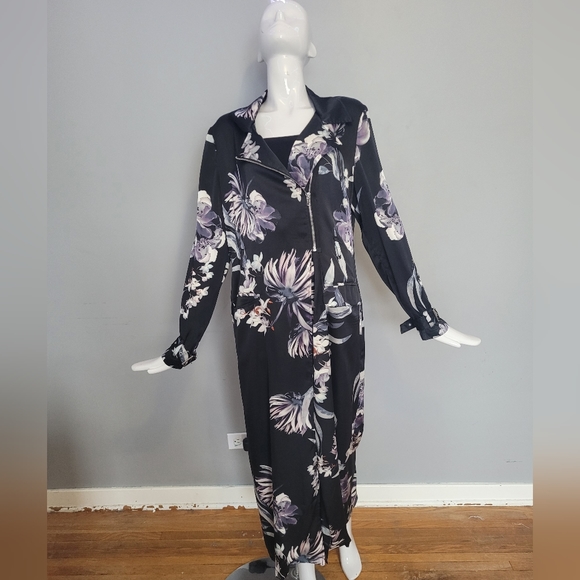Missguided Floral Print Duster Coat, GUC, Size 8 - Picture 3 of 13